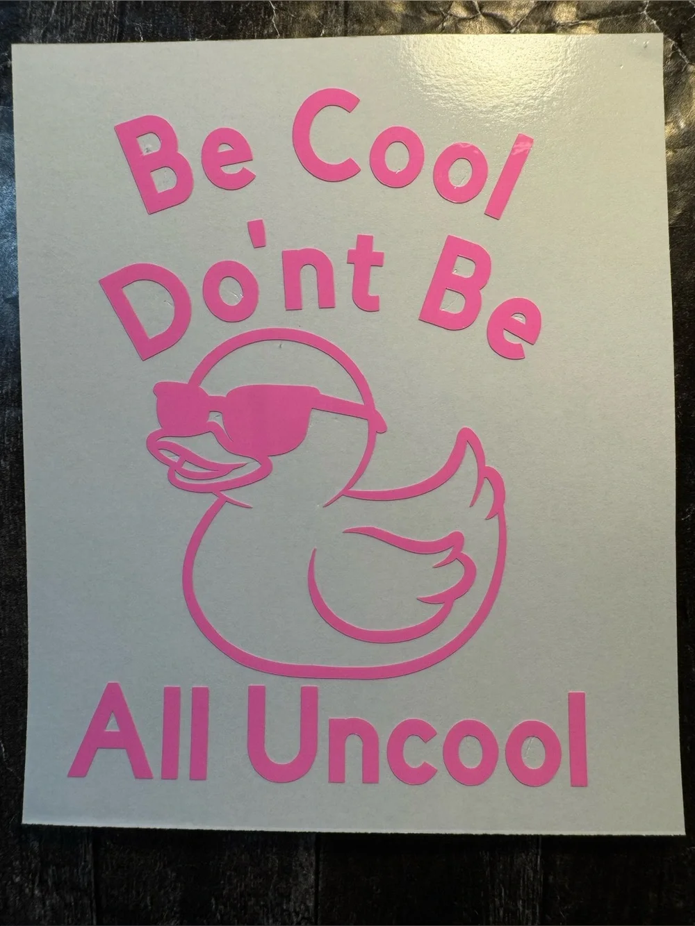 Duck Be Cool Pink Vinyl Car Truck Window Laptop Decal Bumper Sticker